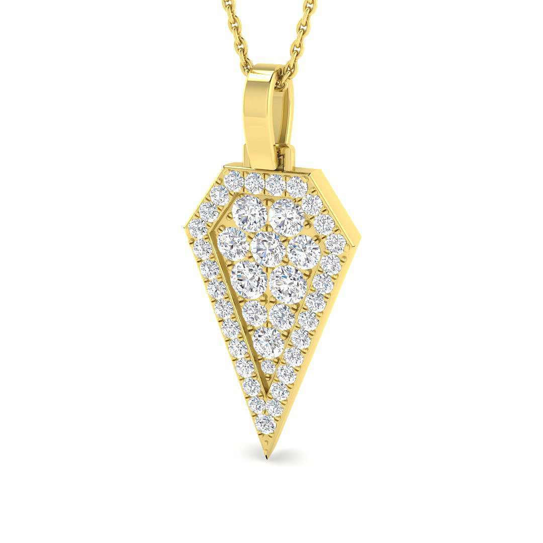 0.95ct Natural Diamond Shape Pendant in 9K Yellow Gold
