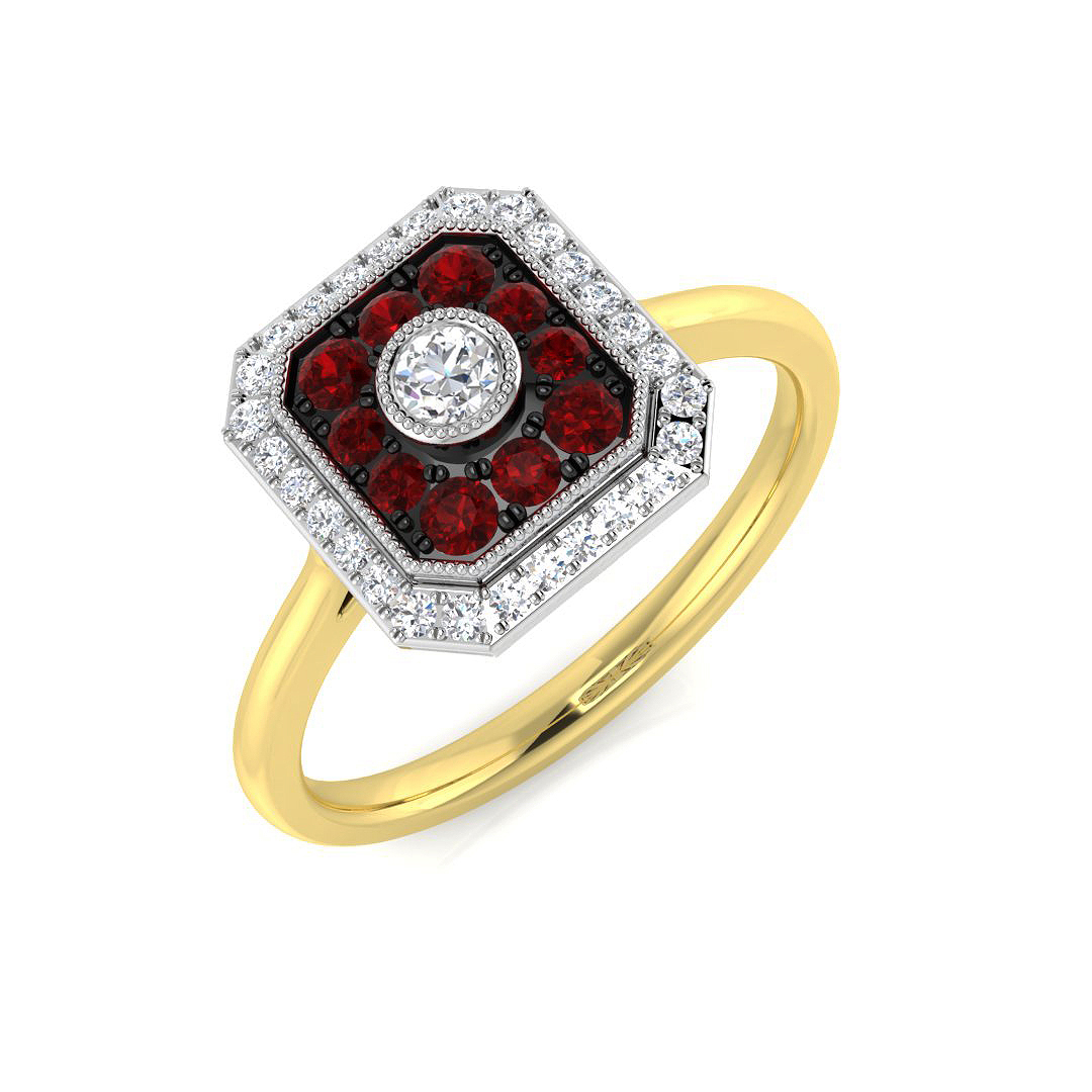 Ruby Ring in 18K Two Tone