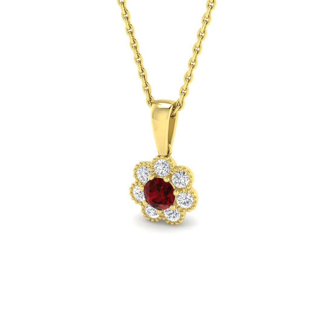 Ruby Pendant in 9K Yellow Gold