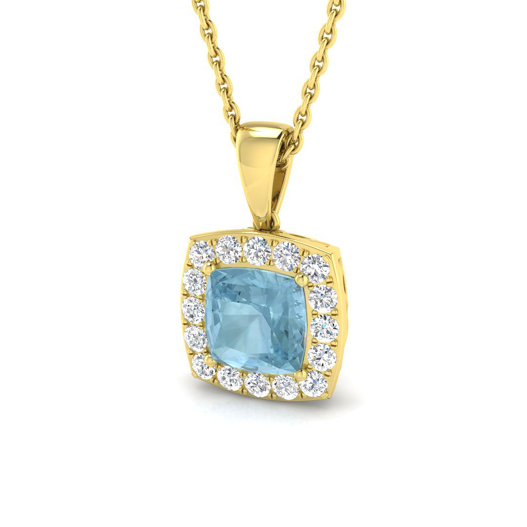Aquamarine Pendant in 9K Yellow Gold