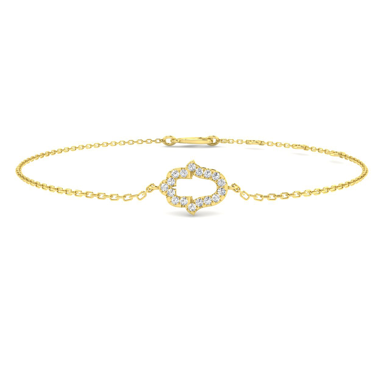 0.07ct Natural Diamond Religious Bracelet in 9K Yellow Gold