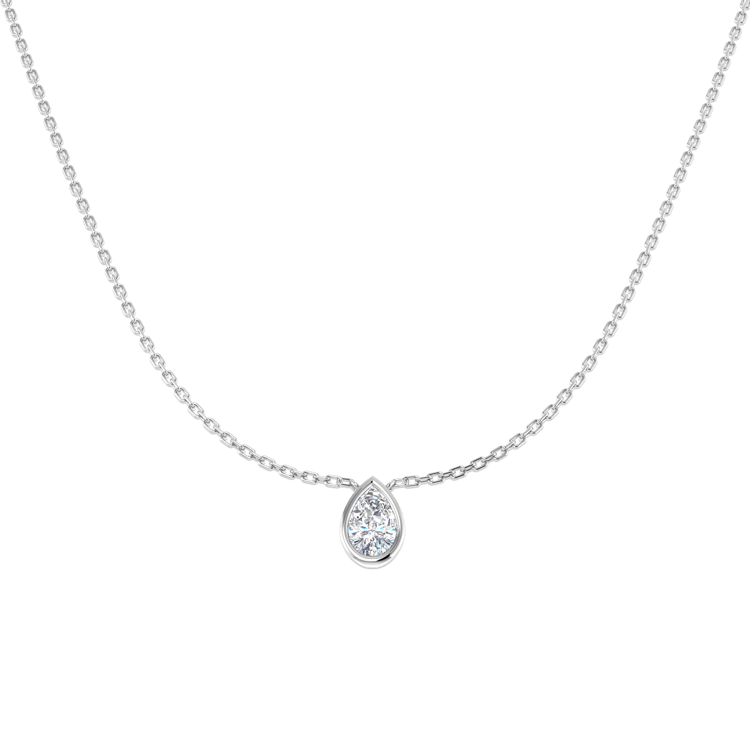 0.57ct Lab-Grown Diamond Solitaire Necklace in 9K White Gold