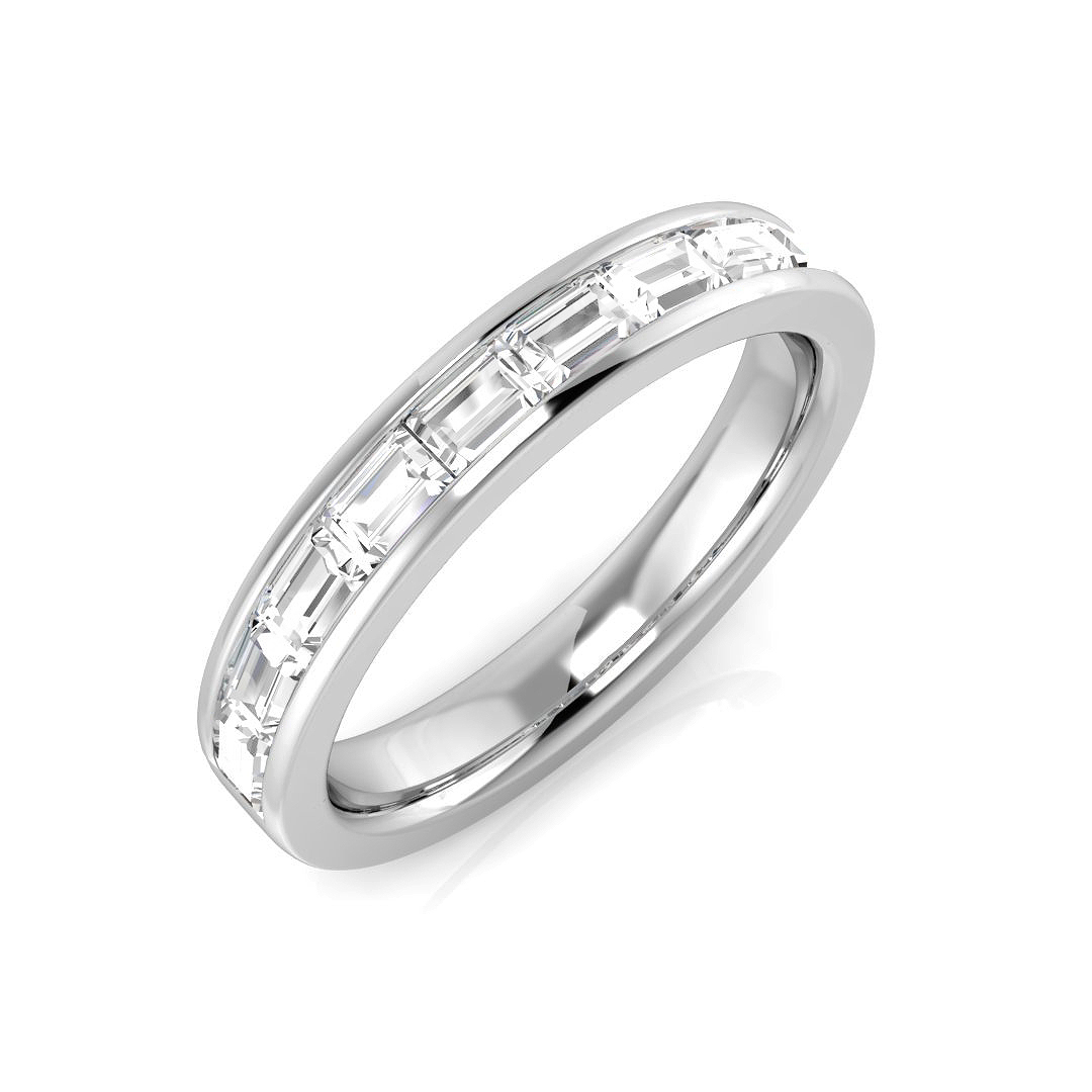 0.79ct Natural Diamond Half Eternity Ring in Platinum Platinum