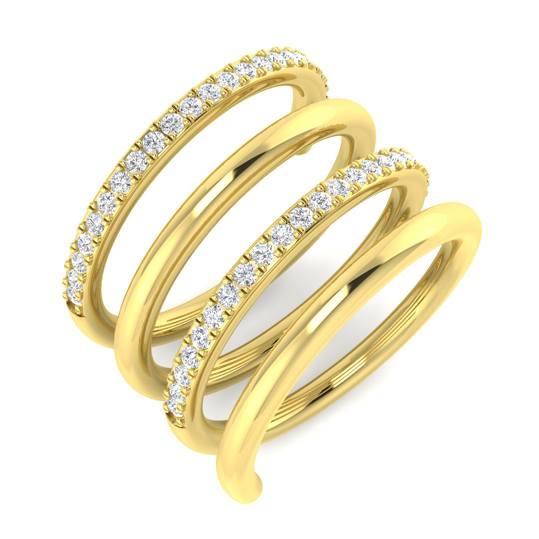 0.39ct Natural Diamond Fancy Ring in 9K Yellow Gold