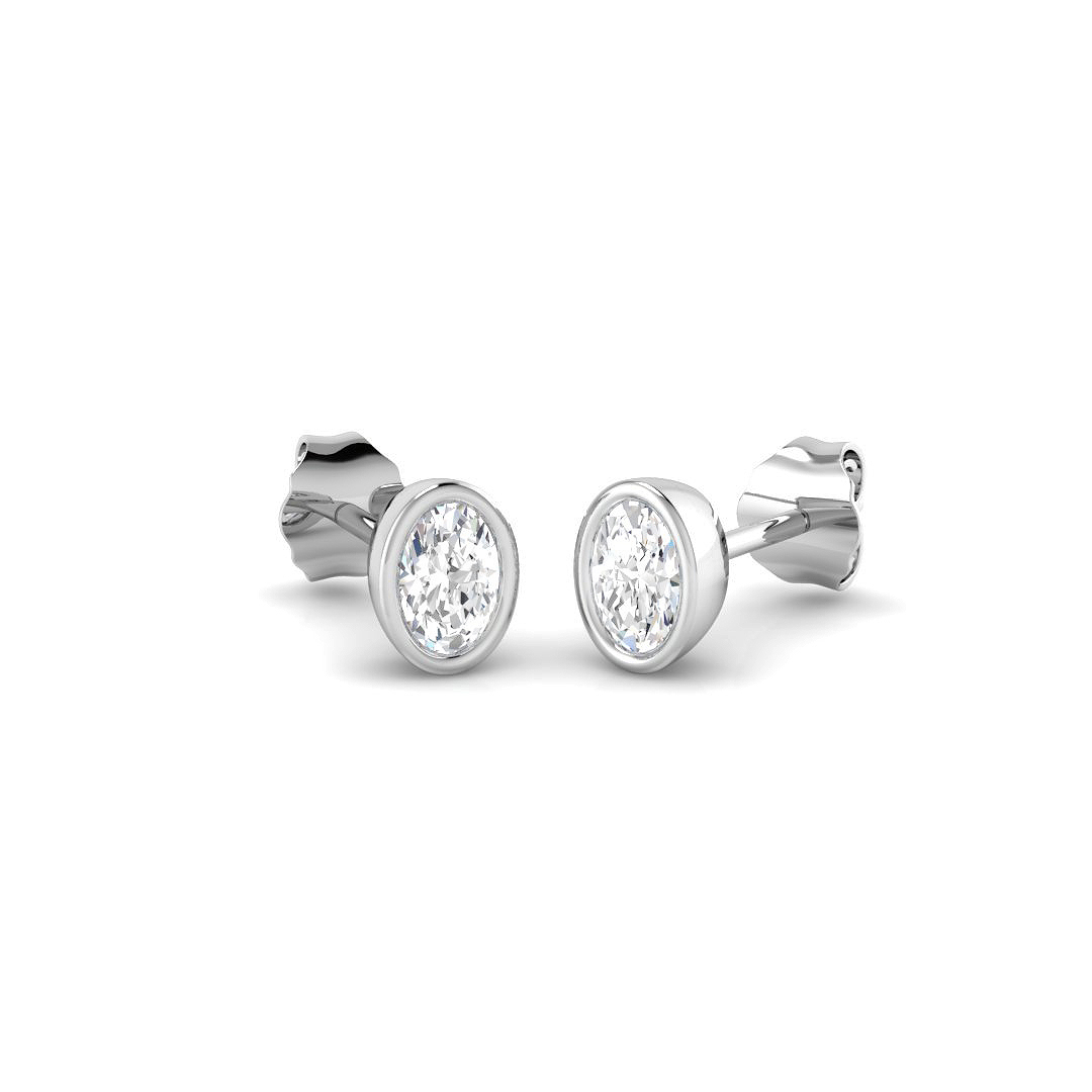 0.52ct Lab-Grown Diamond Solitaire Earrings in 9K White Gold