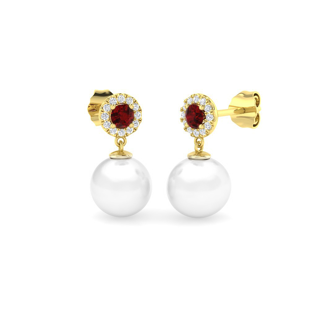 Pearl Earrings in 9K Yellow Gold