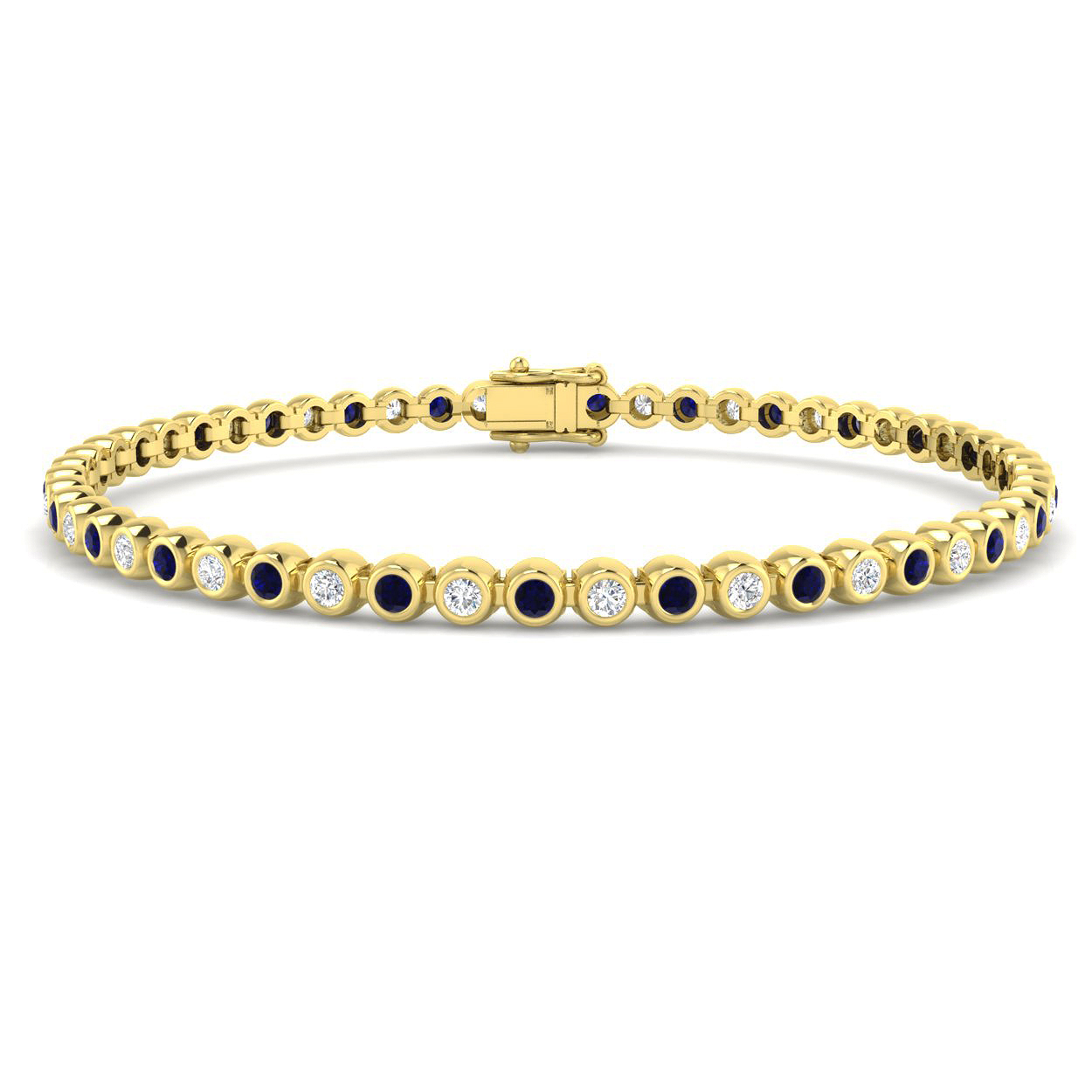 Blue Sapphire Bracelet in 9K Yellow Gold