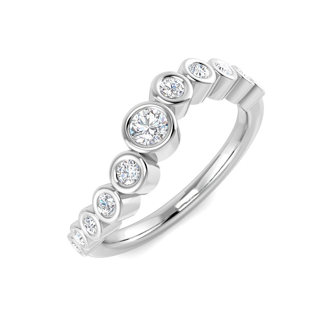 0.39ct Lab-Grown Diamond Bubble Rings Ring in 9K White Gold