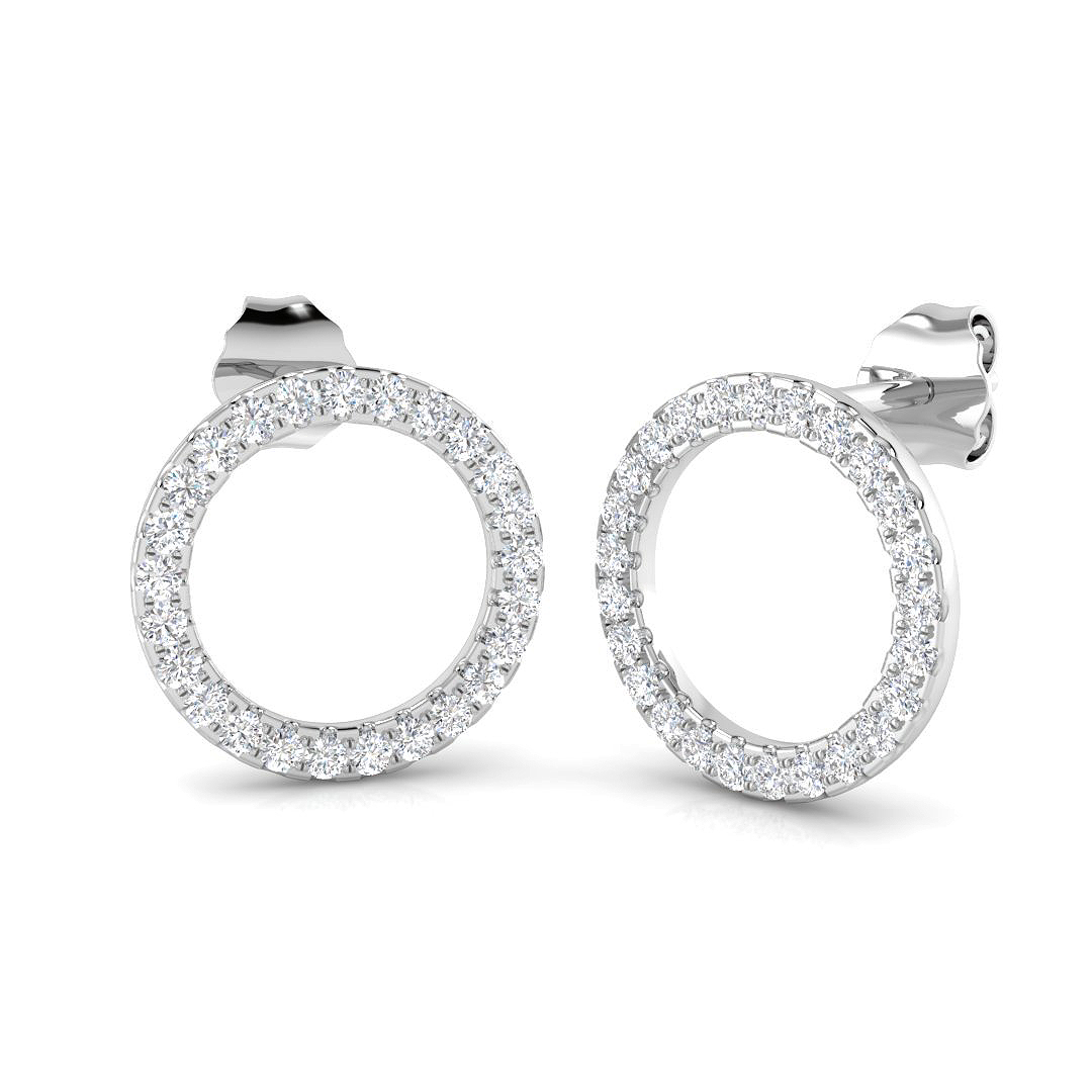 0.39ct Natural Diamond Shape Earrings in 9K White Gold