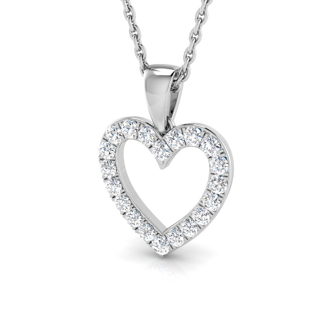 0.25ct Lab-Grown Diamond Heart Pendant in 9K White Gold