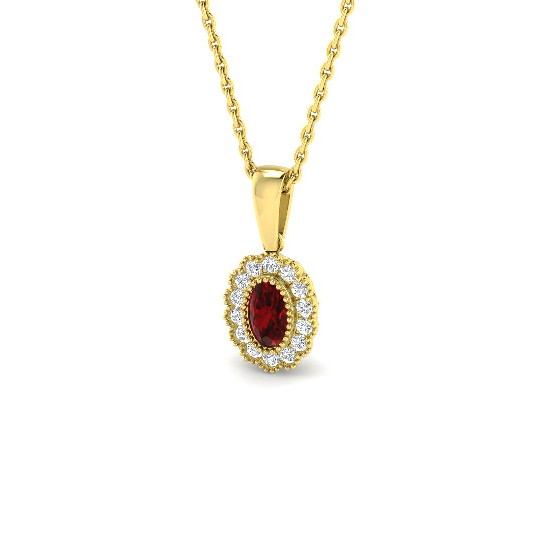 Multi Sapphire Pendant in 9K Yellow Gold