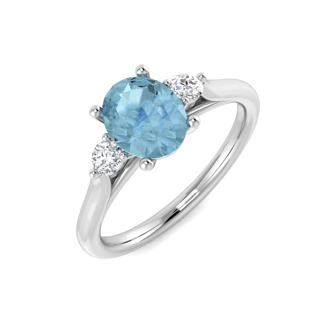 Aquamarine Ring in 9K White Gold