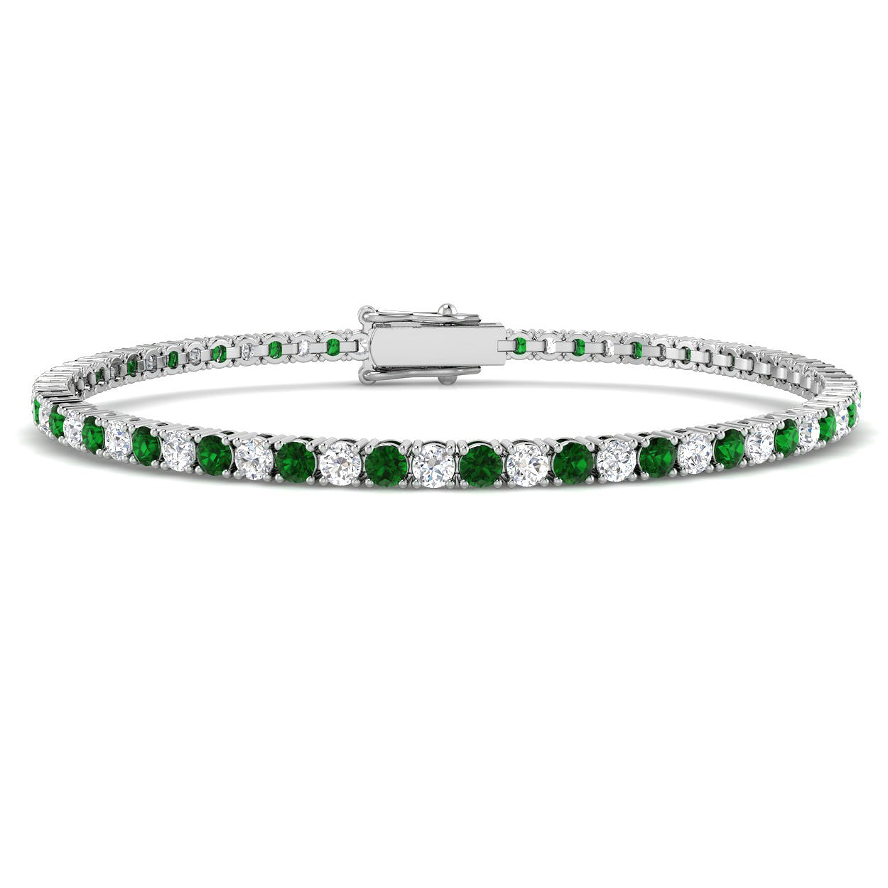 Emerald Bracelet in 9K White Gold