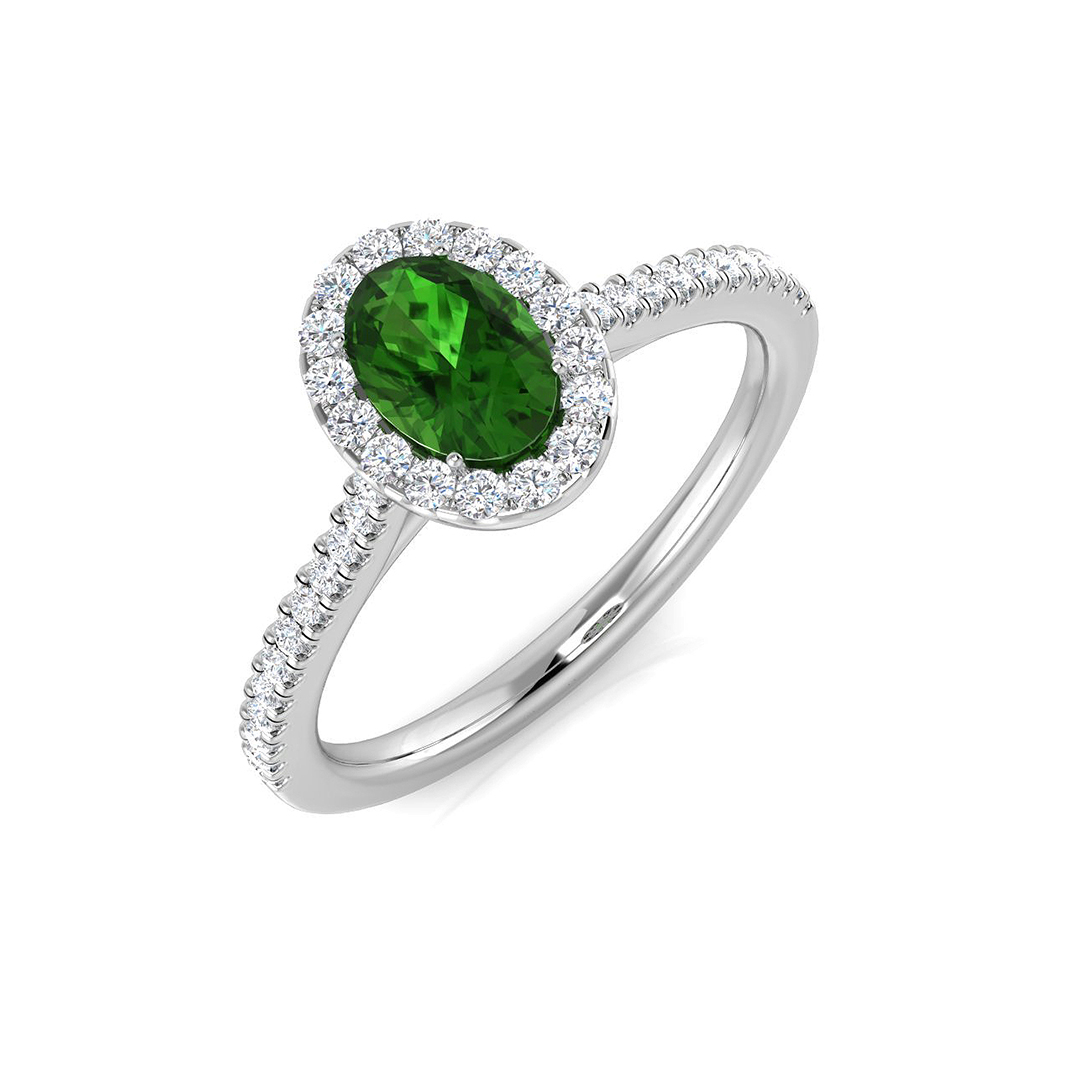Tsavorite Ring in Platinum Platinum