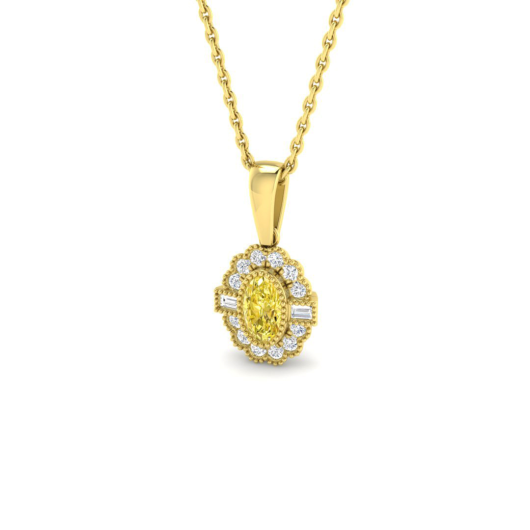 Multi Sapphire Pendant in 9K Yellow Gold