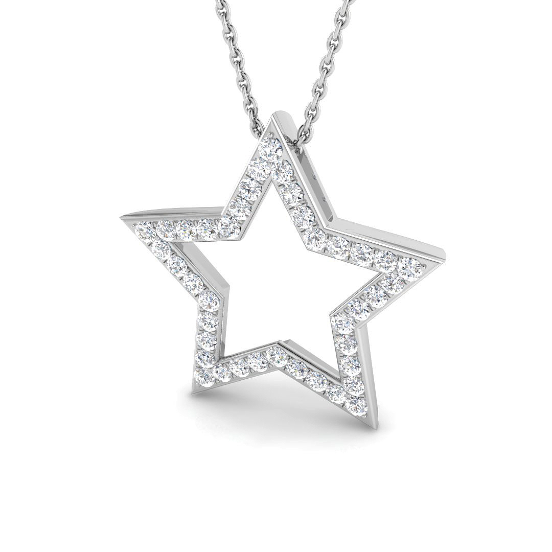 0.44ct Lab-Grown Diamond Shape Pendant in 9K White Gold