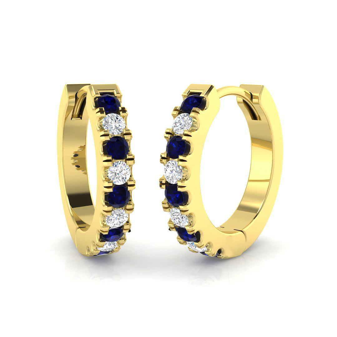 Blue Sapphire Earrings in 18K Yellow Gold
