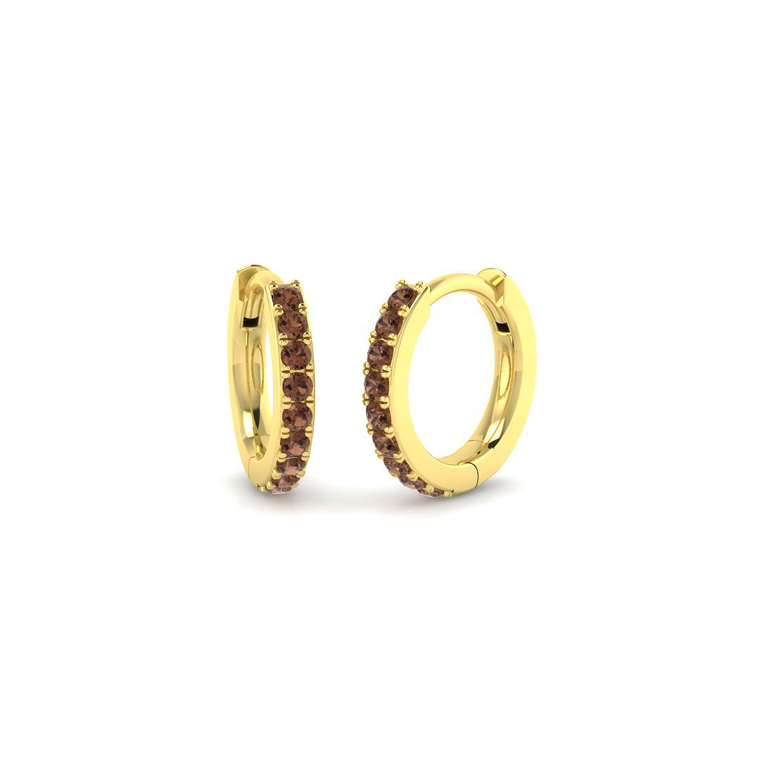 0.21ct Natural Diamond Hoop Earrings in 9K Yellow Gold