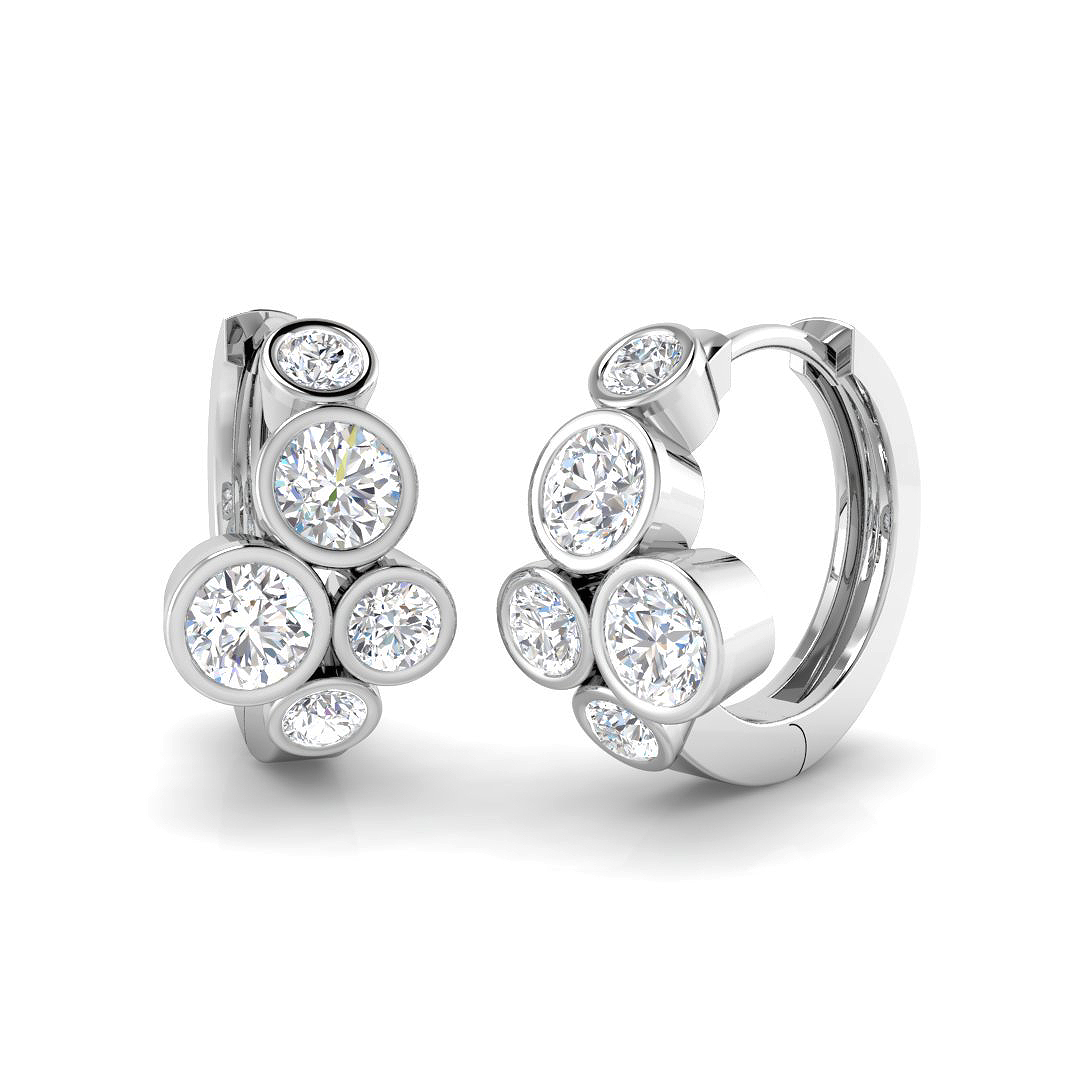 1.27ct Lab-Grown Diamond Hoops Earrings in 9K White Gold