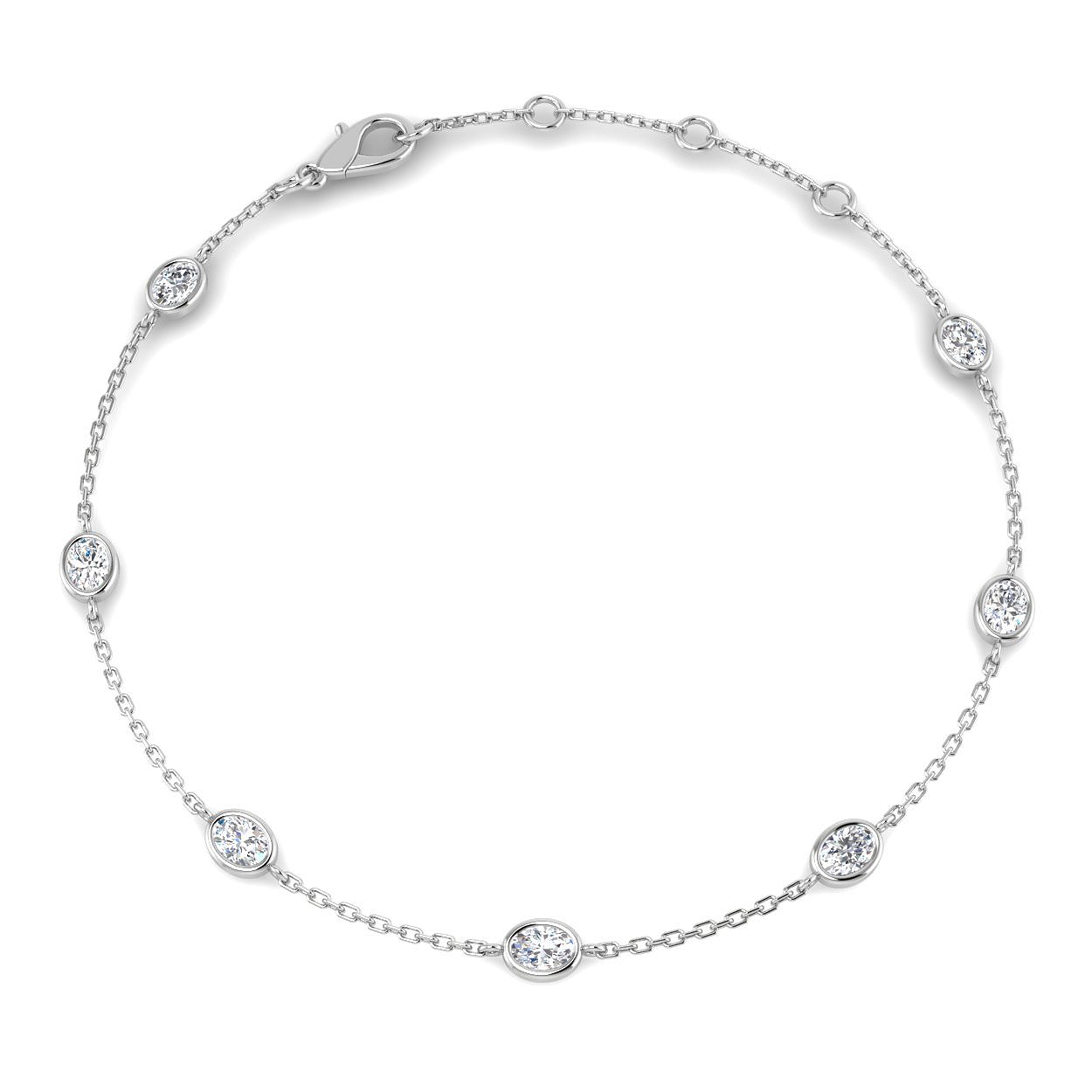 0.60ct Lab-Grown Diamond Spectacle & Solitaire Bracelet in 9K White Gold