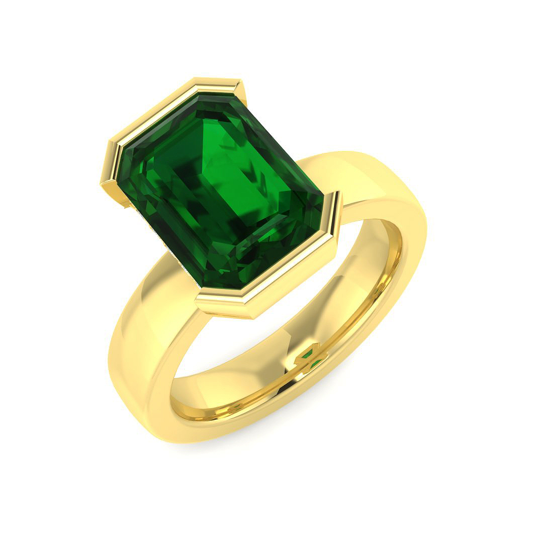 Emerald Ring in 18K Yellow Gold