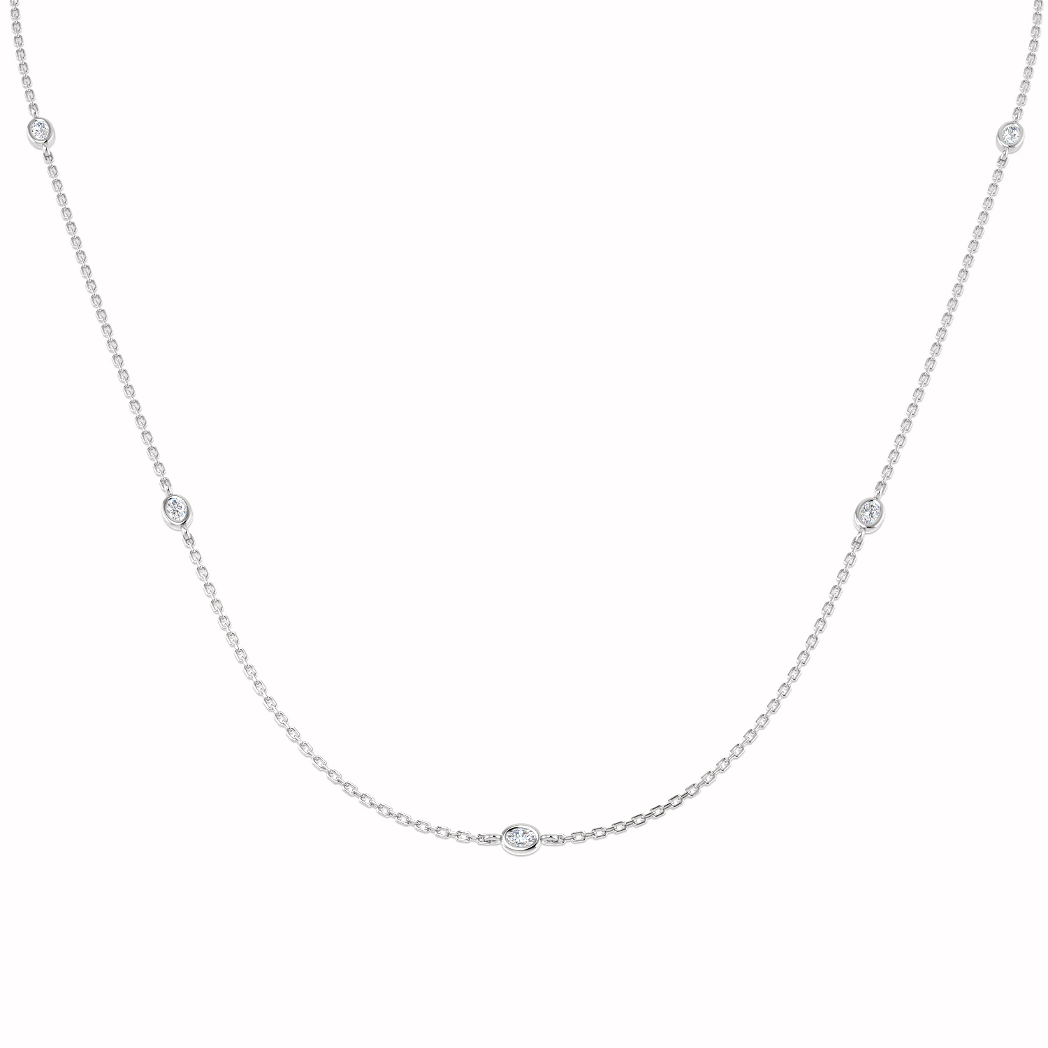 0.26ct Lab-Grown Diamond Spectacle Necklace in 9K White Gold
