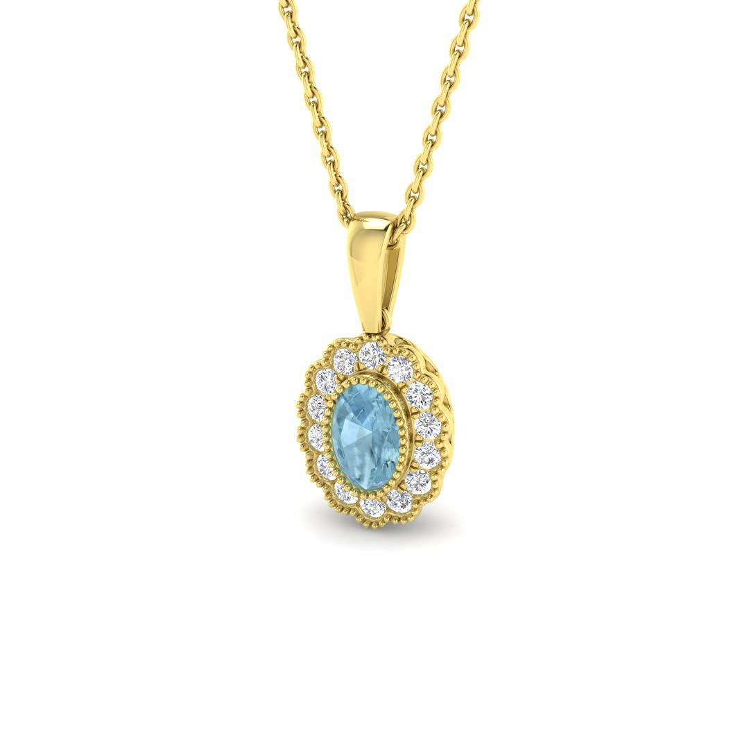 Aquamarine Pendant in 9K Yellow Gold