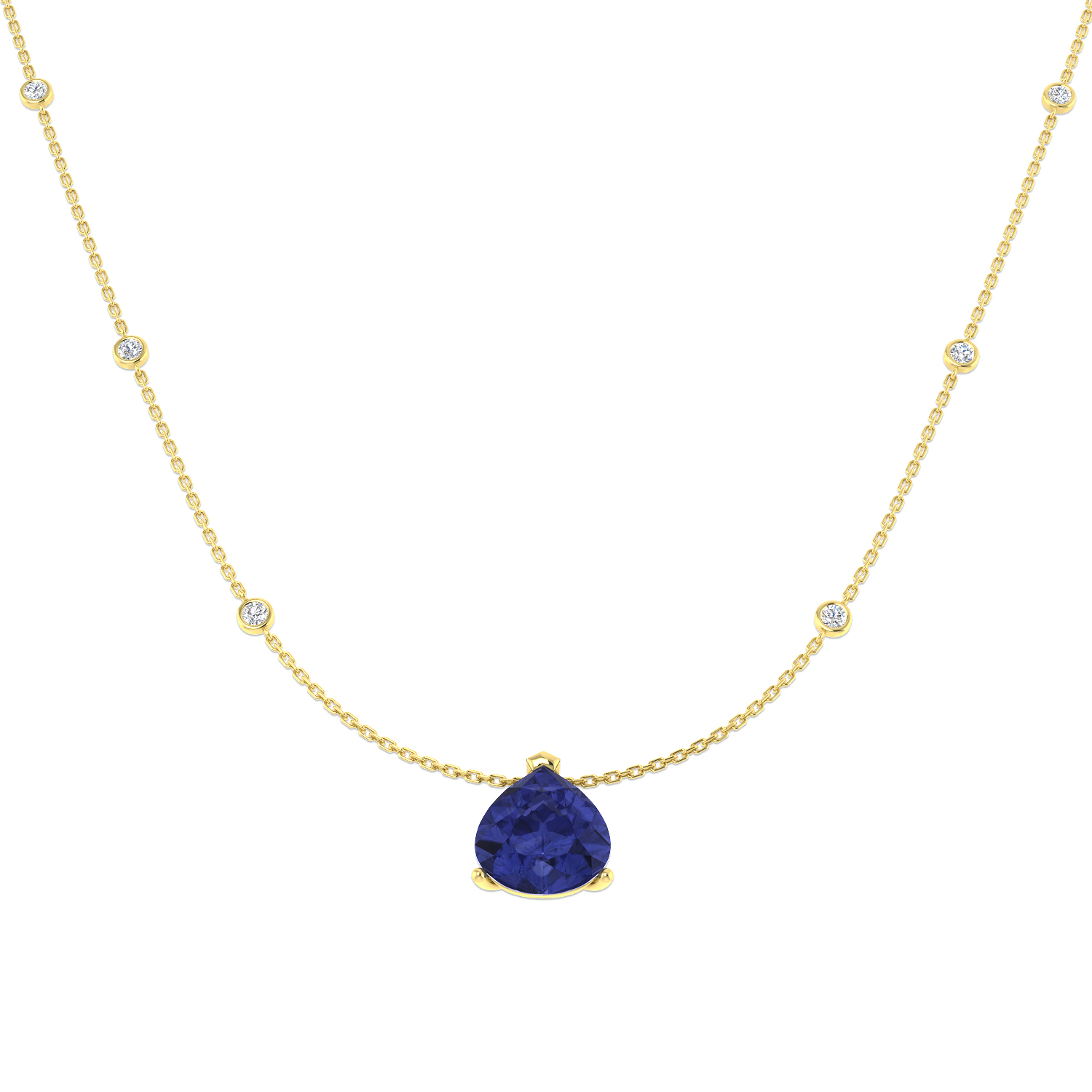 Tanzanite Necklace in 9K Yellow Gold
