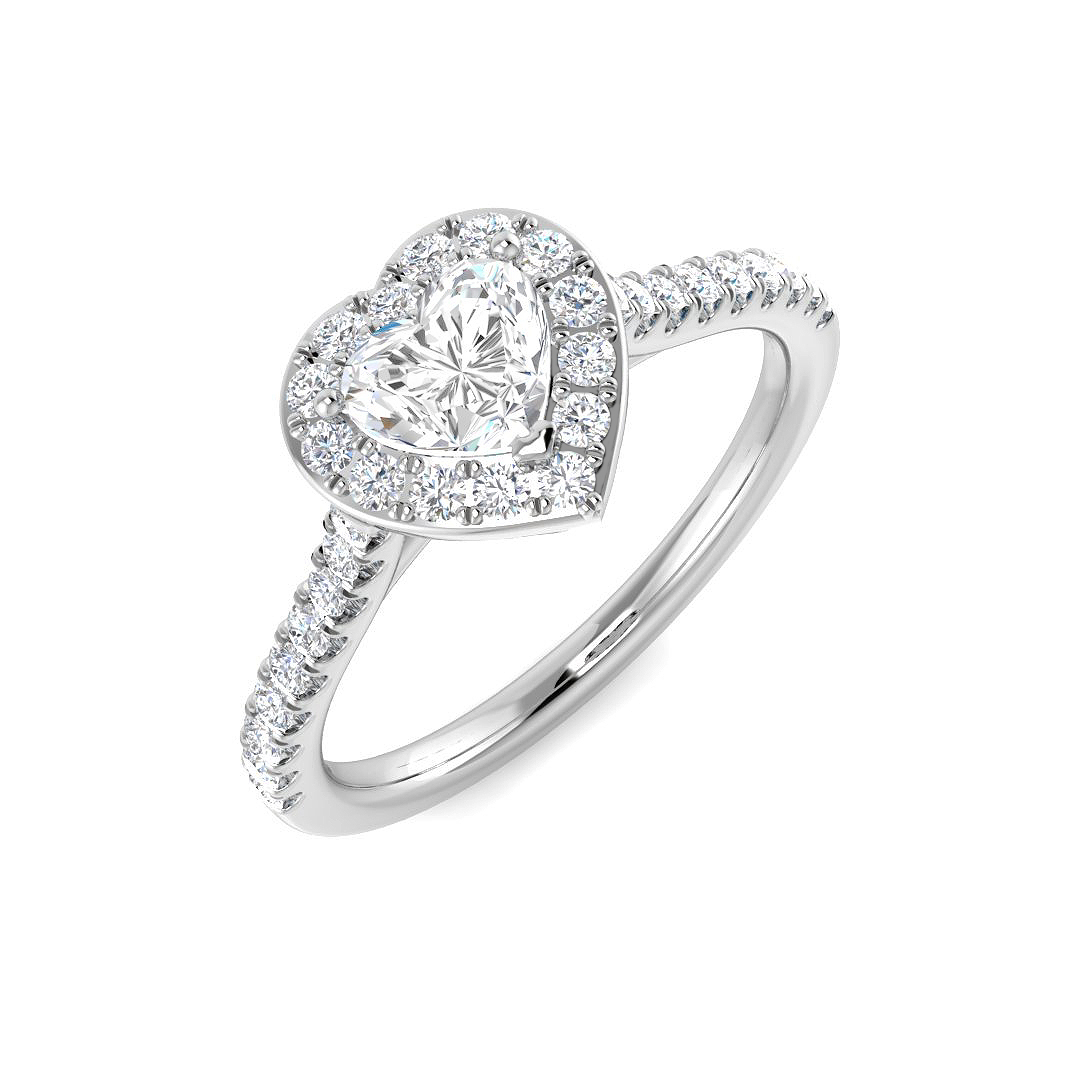 0.87ct Lab-Grown Diamond Engagement Ring in 9K White Gold