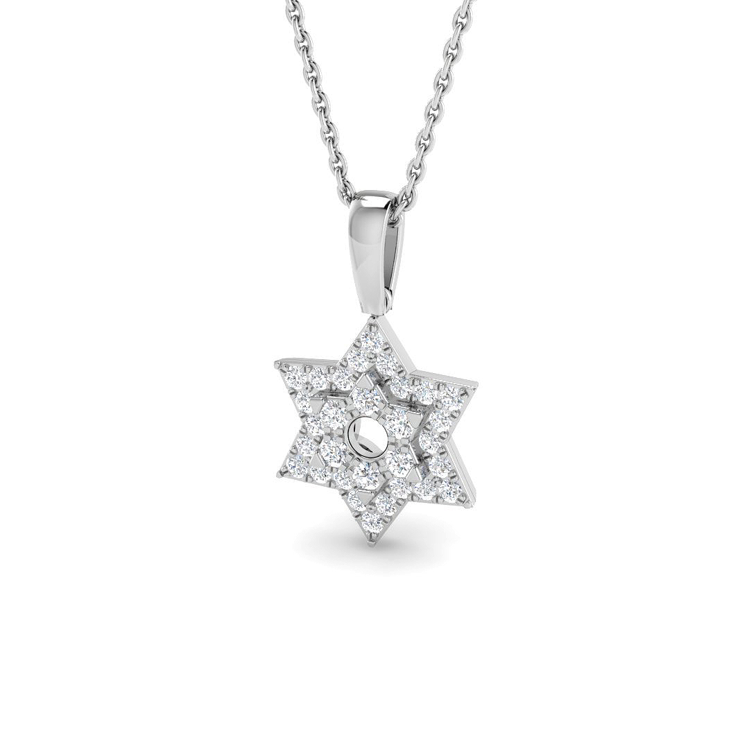 0.27ct Natural Diamond Shape Pendant in 9K White Gold