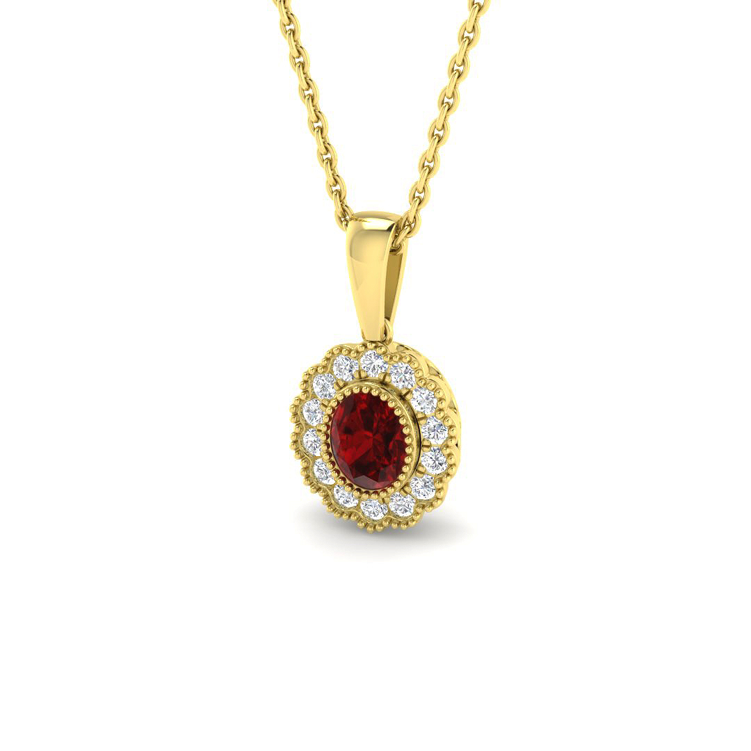 Ruby Pendant in 9K Yellow Gold