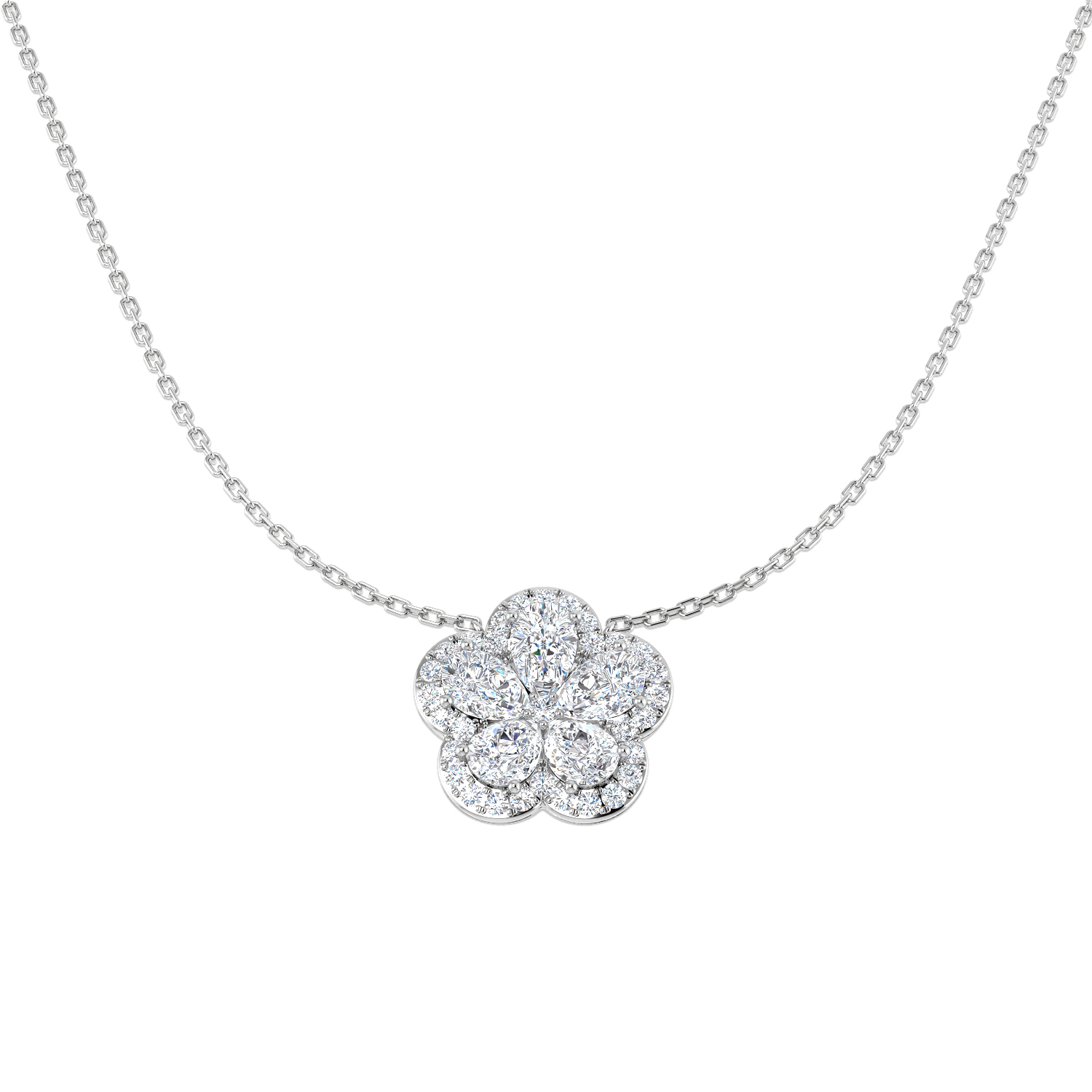 2.14ct Lab-Grown Diamond Shape Necklace in 9K White Gold