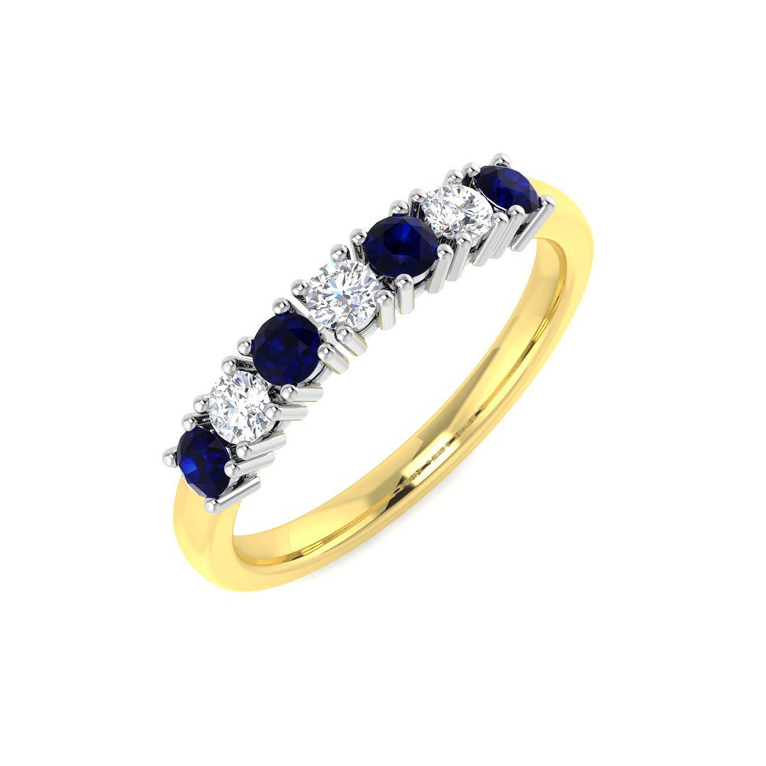 7 Stone Ring in 9K Two Tone