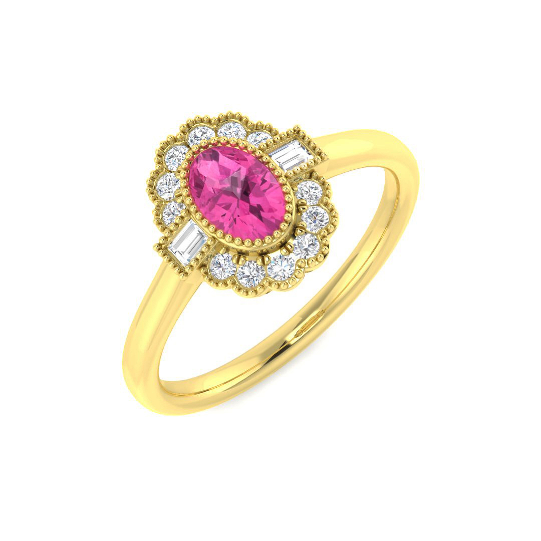 Multi Sapphire Ring in 9K Yellow Gold