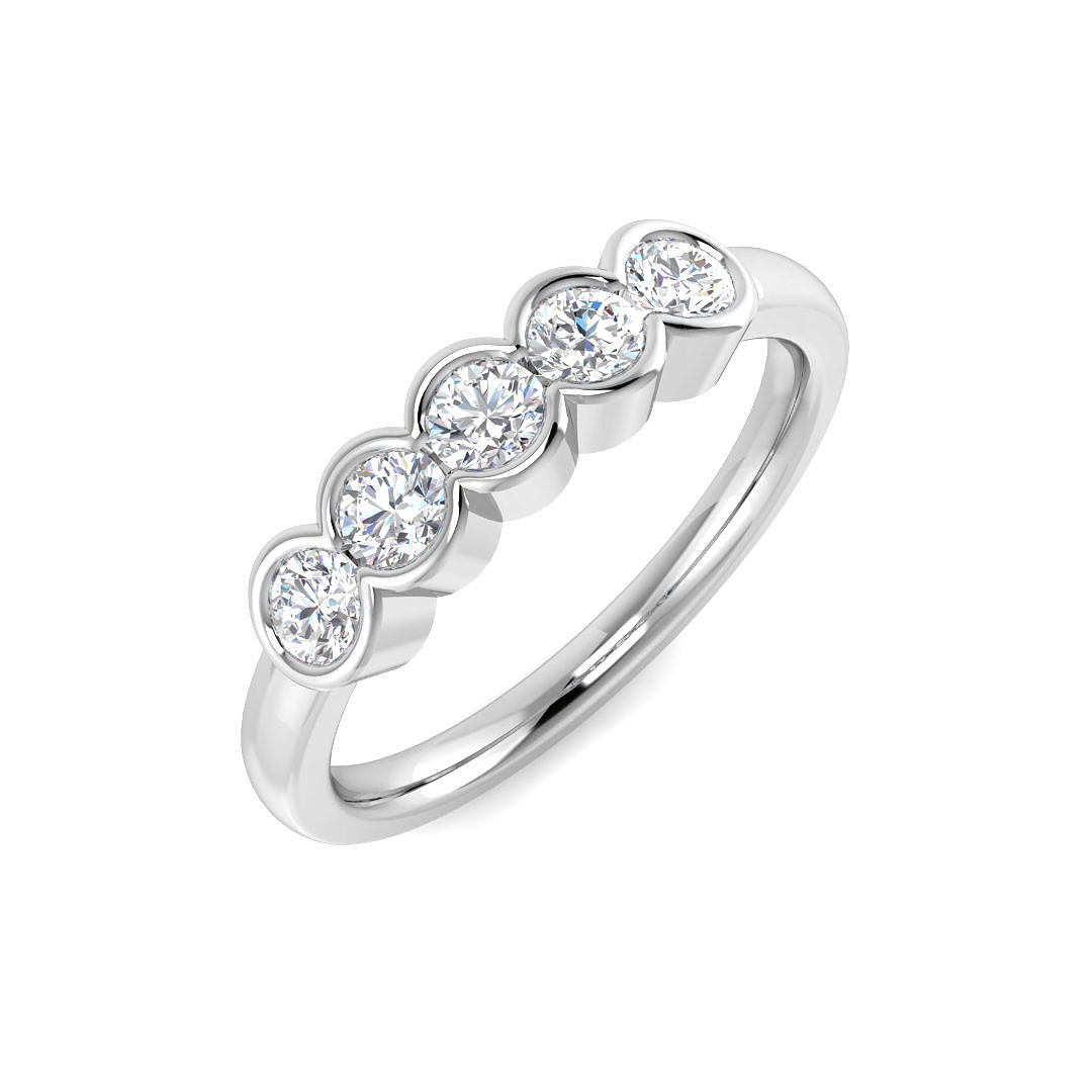 0.51ct Lab-Grown Diamond 5 Stone Ring in 9K White Gold