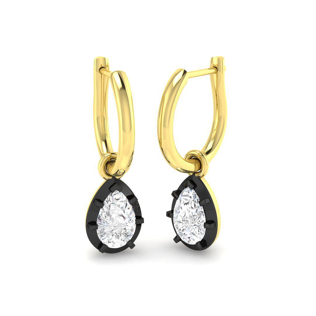 1.11ct Lab-Grown Diamond Drop & Trilogy Earrings in 9K Yellow Gold