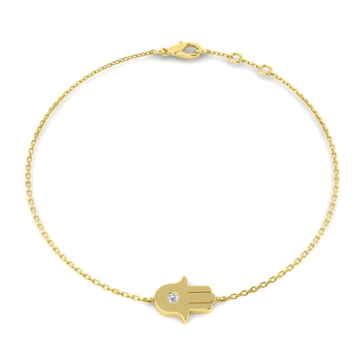 0.03ct Natural Diamond Religious Bracelet in 9K Yellow Gold