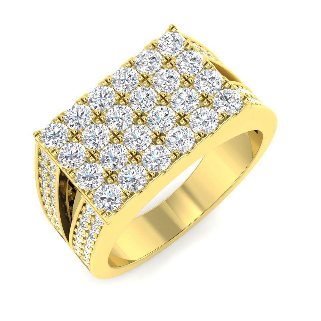 1.94ct Lab-Grown Diamond Signet Ring in 9K Yellow Gold