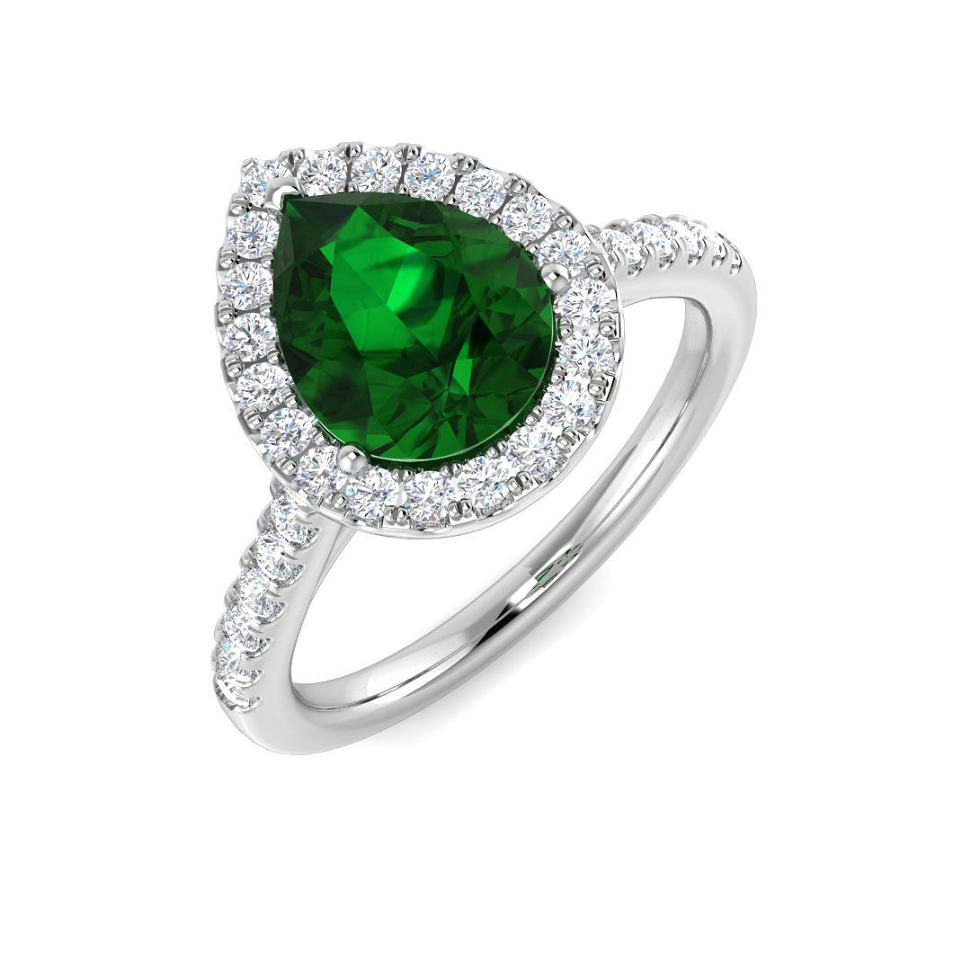 Emerald Ring in 9K White Gold