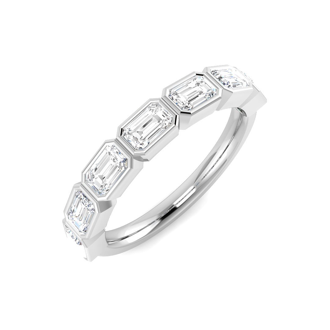 1.19ct Lab-Grown Diamond Half Eternity Ring in 9K White Gold