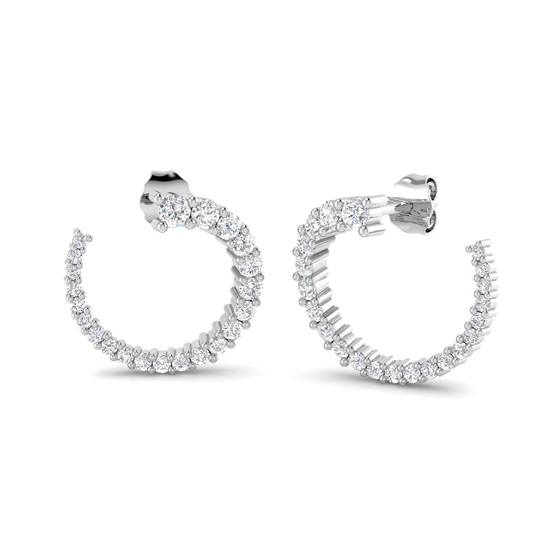 0.98ct Lab-Grown Diamond Hoops Earrings in 9K White Gold