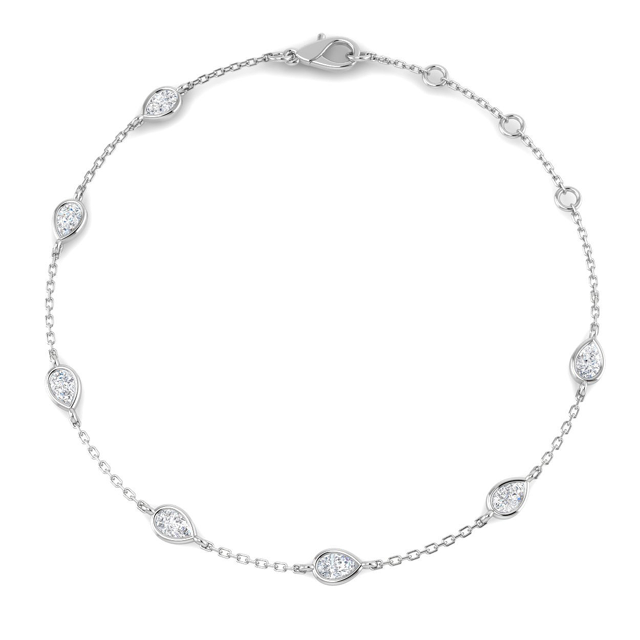 0.66ct Lab-Grown Diamond Spectacle & Solitaire Bracelet in 9K White Gold