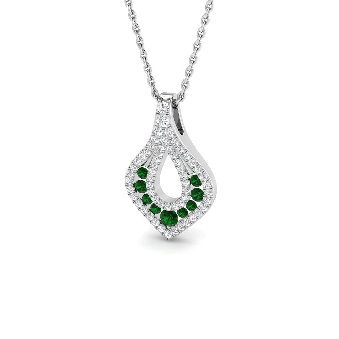 Fancy Pendant in 9K White Gold