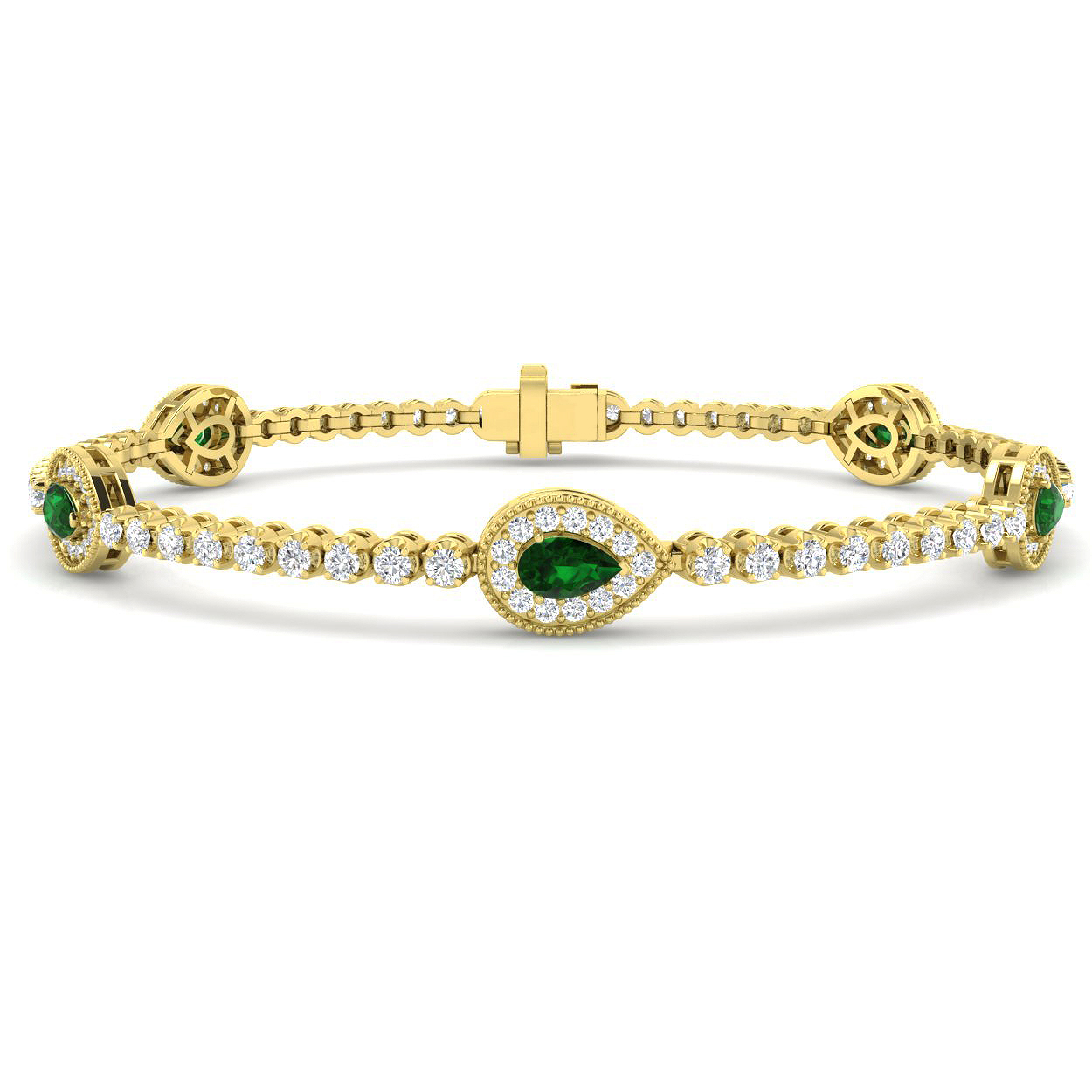 Emerald Bracelet in 9K Yellow Gold