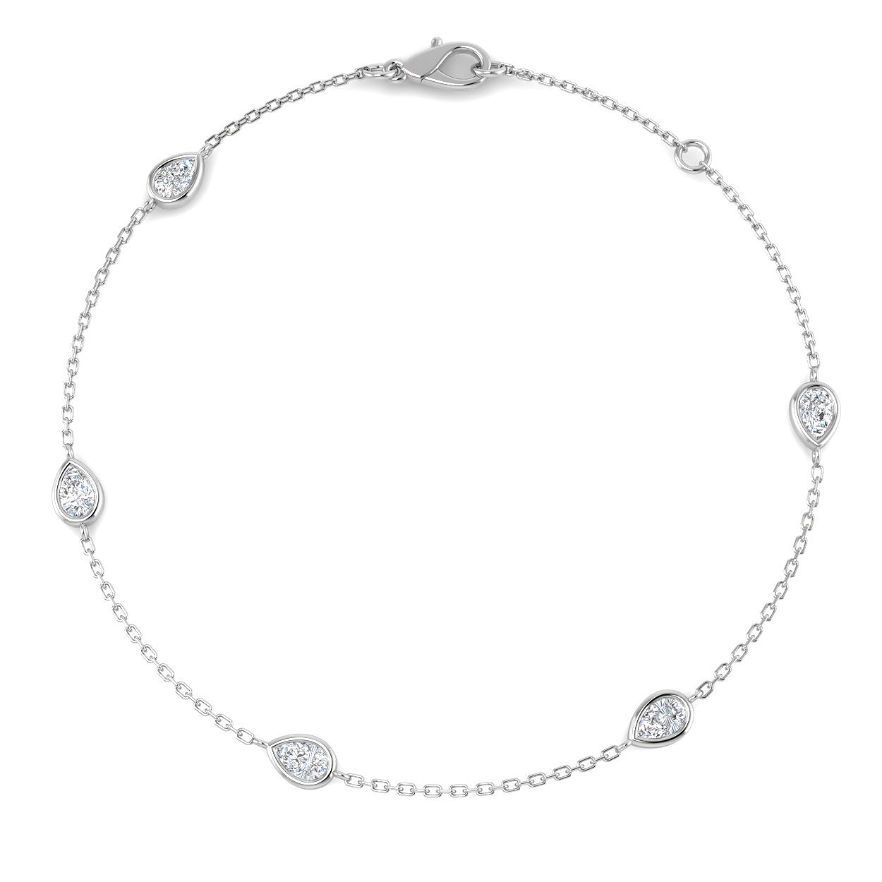 0.56ct Lab-Grown Diamond Spectacle & Solitaire Bracelet in 9K White Gold