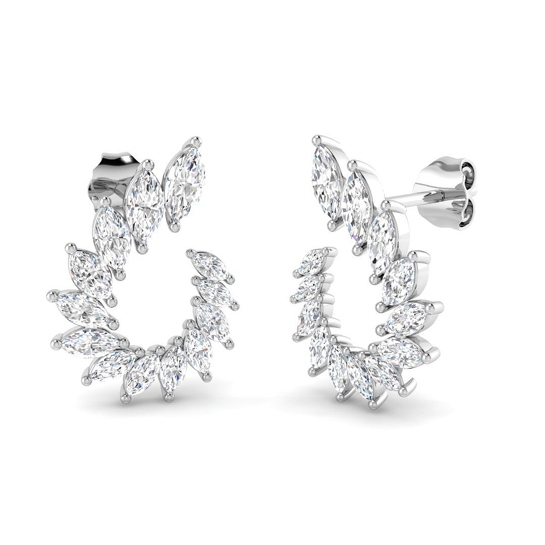 1.65ct Lab-Grown Diamond Crawlers Earrings in 9K White Gold
