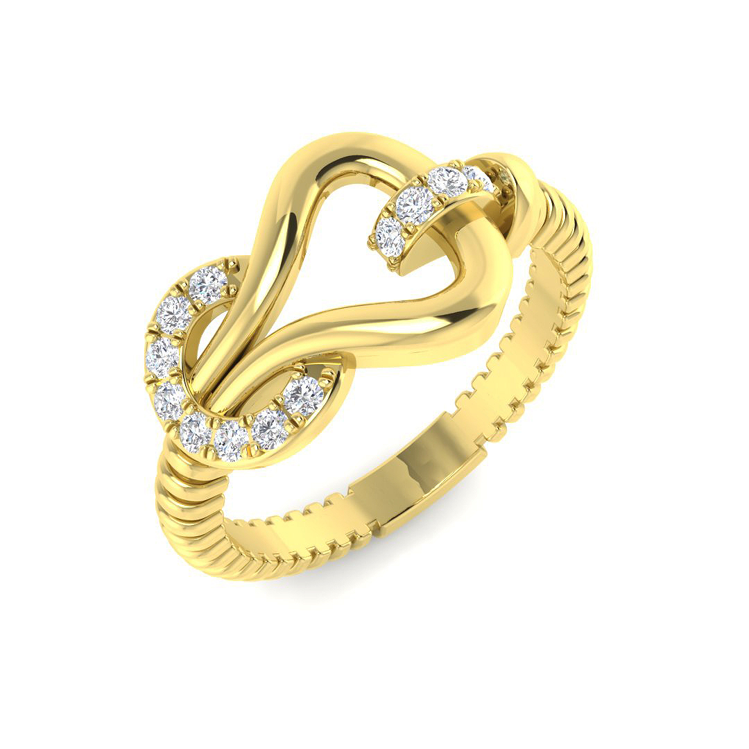 0.16ct Lab-Grown Diamond Fancy Ring in 9K Yellow Gold