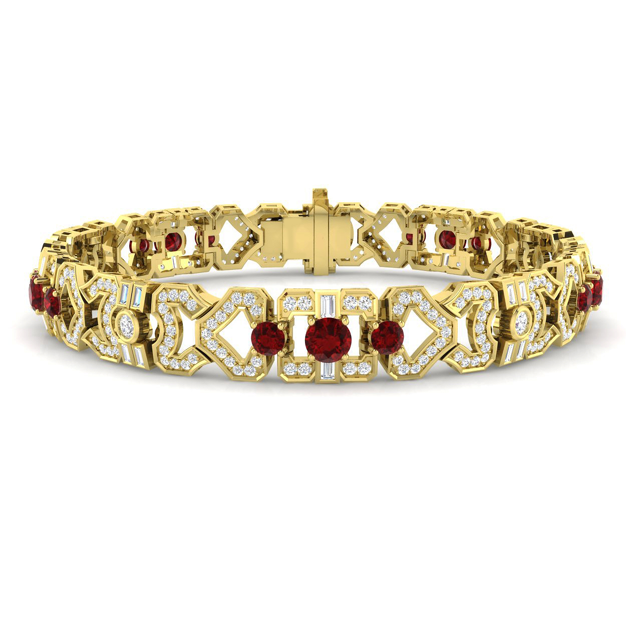 Ruby Bracelet in 9K Yellow Gold