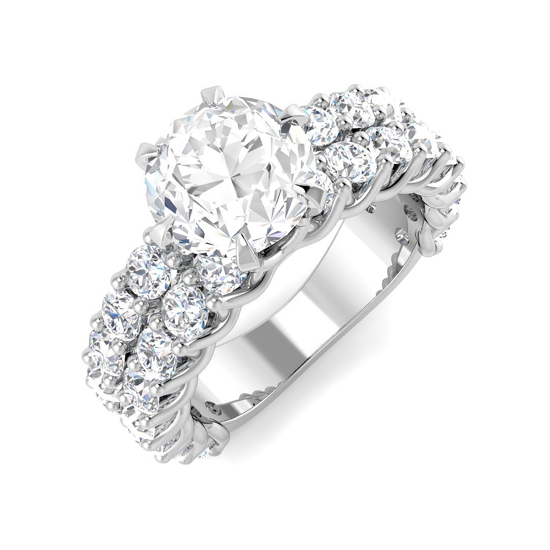 4.41ct Lab-Grown Diamond Engagement Rings Ring in 9K White Gold