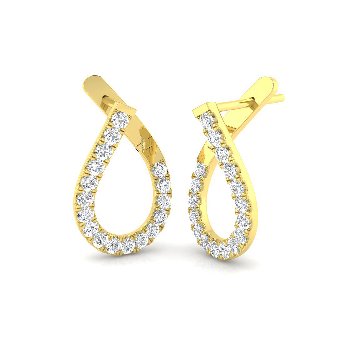 1.03ct Natural Diamond Fancy Earrings in 18K Yellow Gold